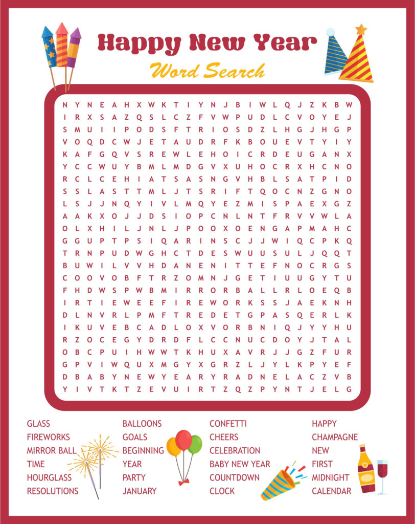 New Year 39 s Word Search Games 10 Free PDF Printables Printablee