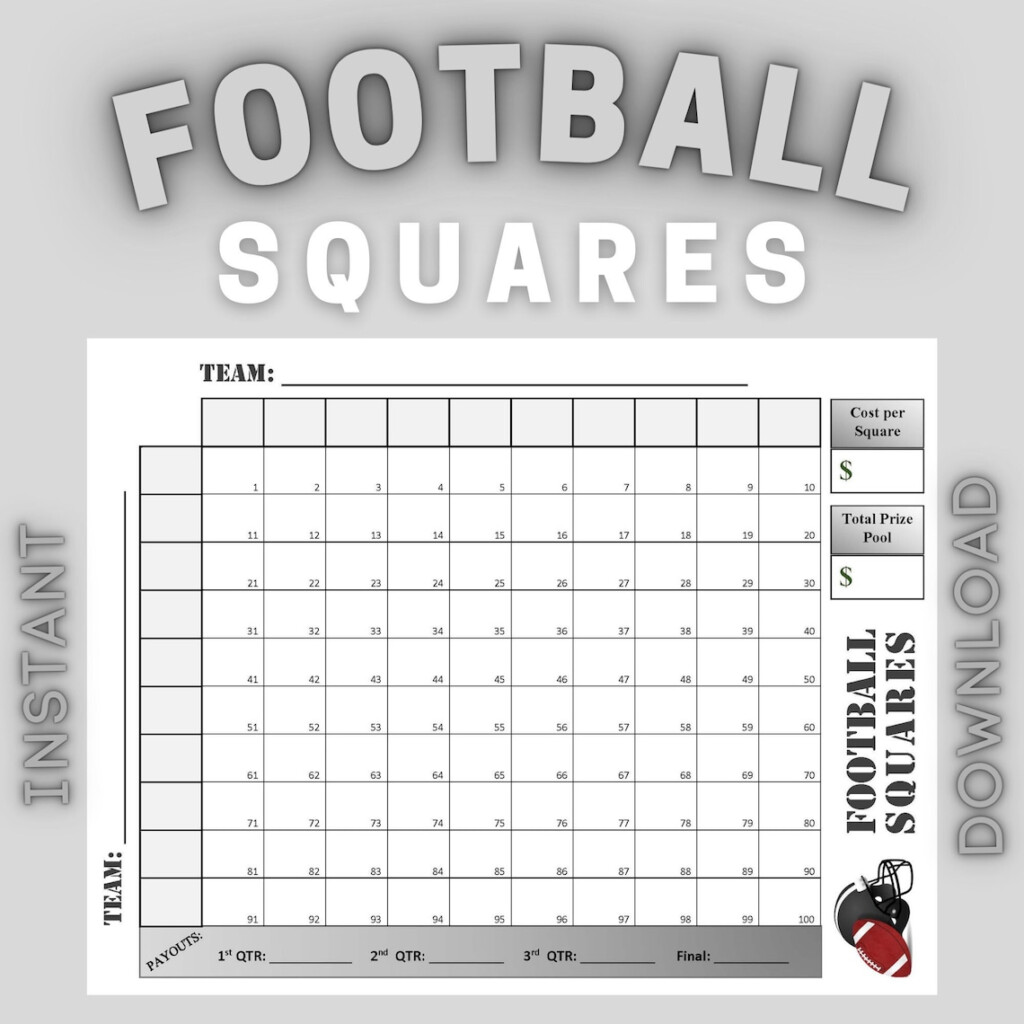 Numbered Football Squares Template