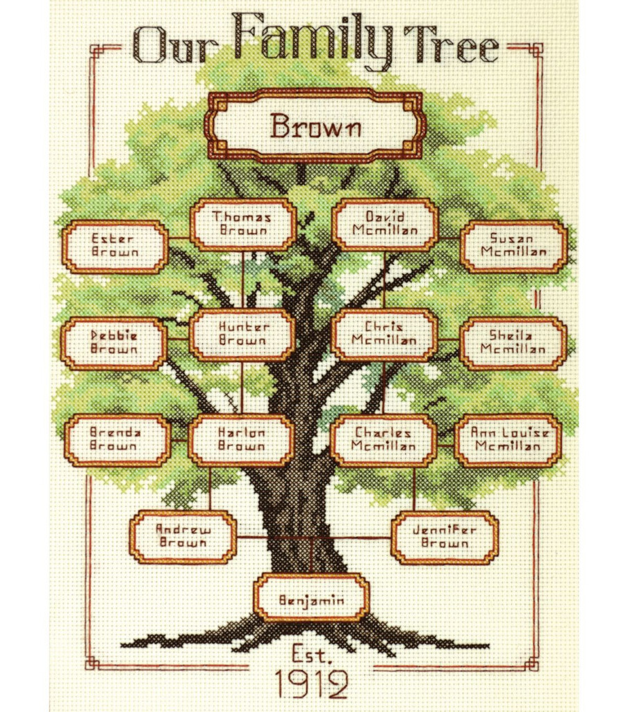 Our Family Family Tree Counted Cross Stitch Kit 9 quot X12 quot 14 Count C 