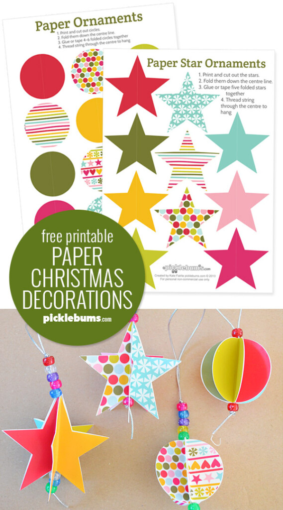 Paper Christmas Decorations Free Printable