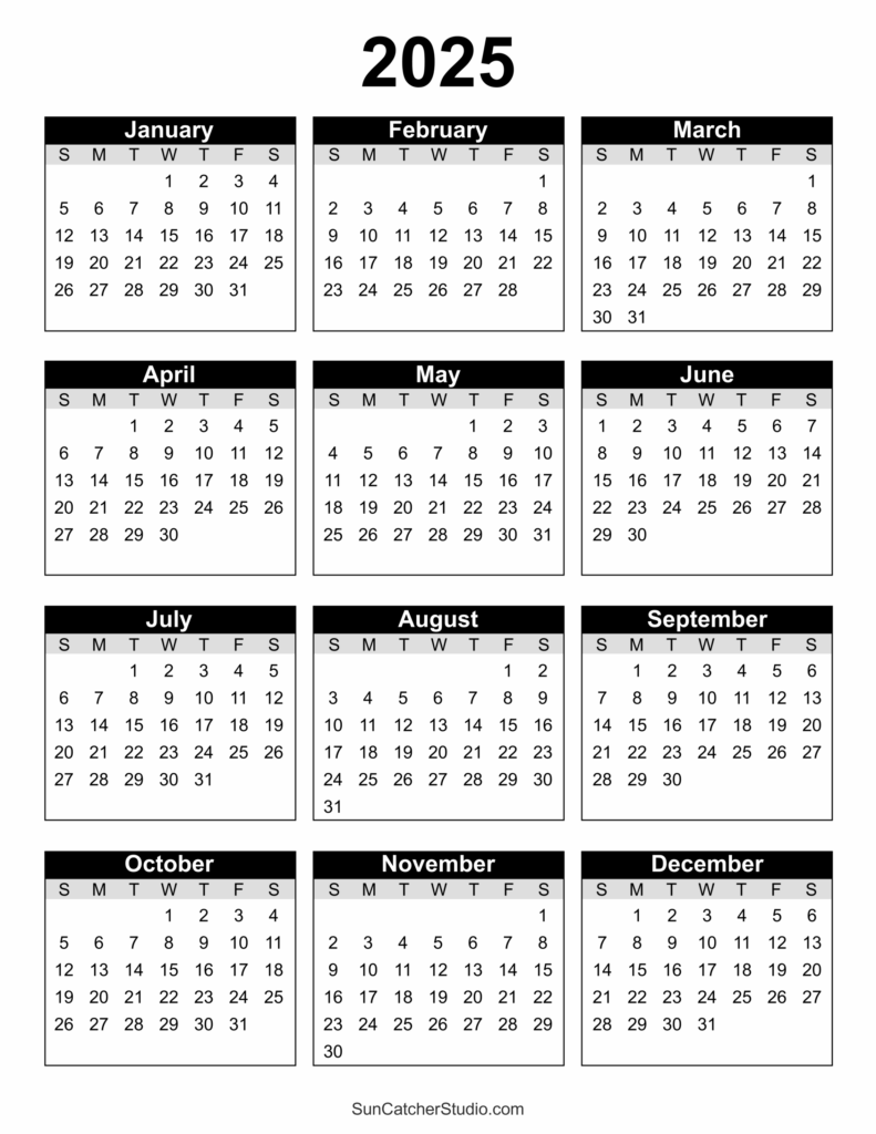 Printable 2025 Calendar By Month Pdf Sara M Pedersen