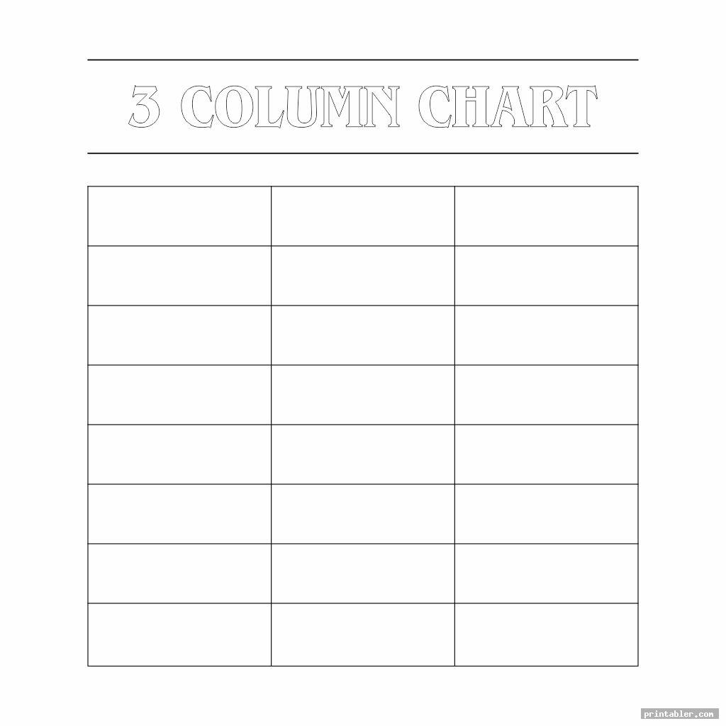 Printable 3 Column Chart Templates Compare And Contrast Chart Resume 