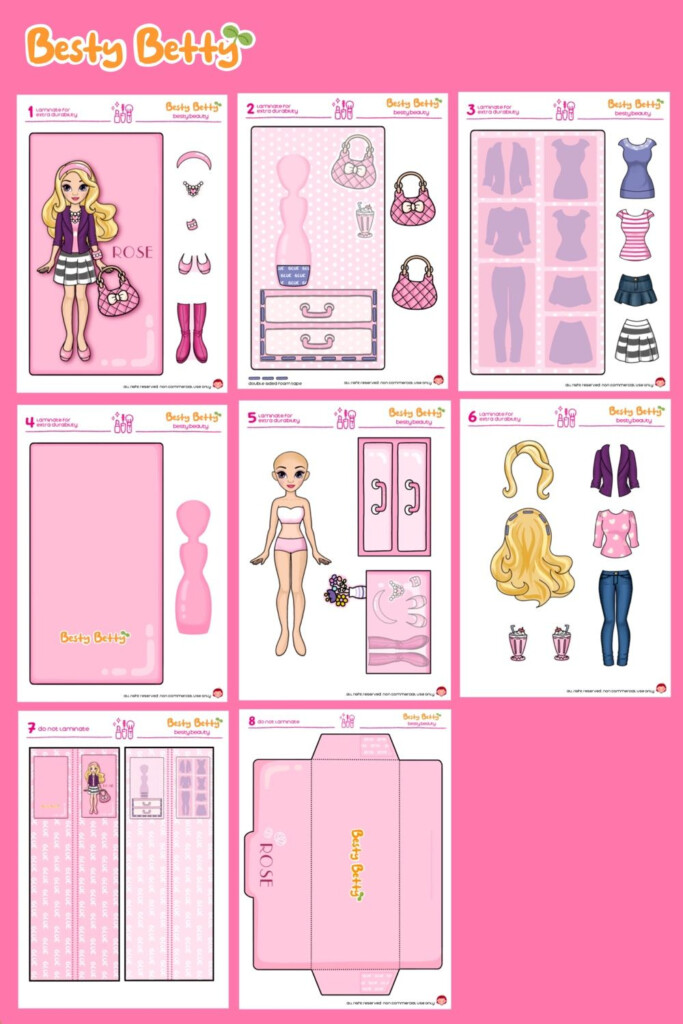 Printable Beauty Doll And Doll Clothe Set PDF Files From BestyBettyshop 
