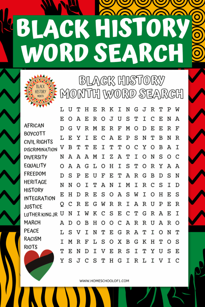 Printable Black History Month Word Search