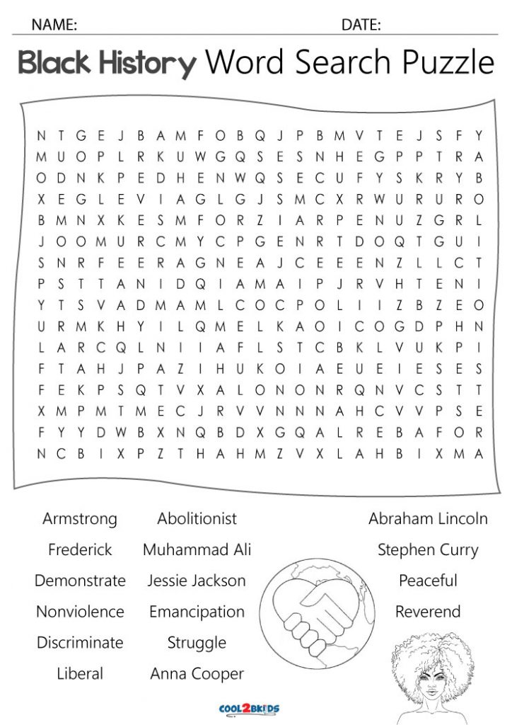 Printable Black History Month Word Search Cool2bKids