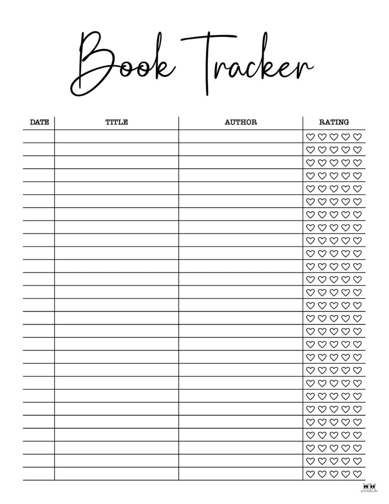 Printable Book Tracker Printable Word Searches Vrogue co