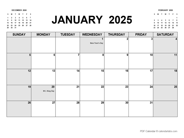 Printable Calendar 2025 A4 Size 2025 Printable Calendar