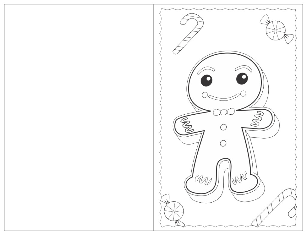 Printable Christmas Card To Color