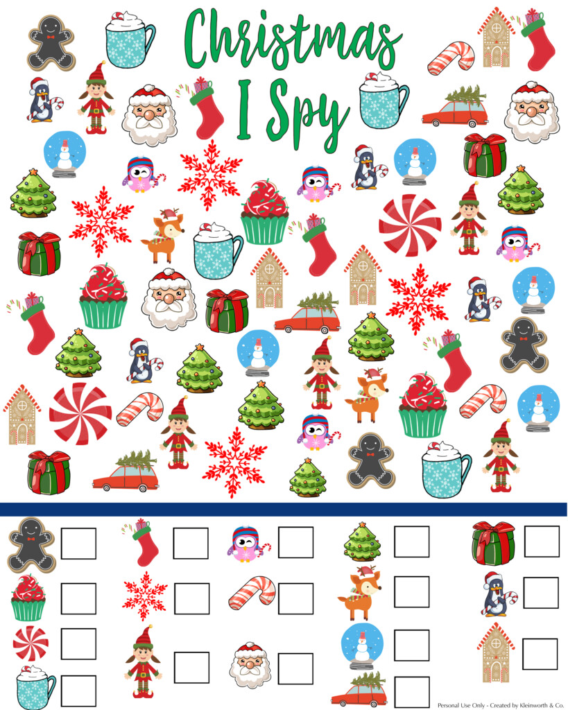 Printable Christmas I Spy Printable Free Templates
