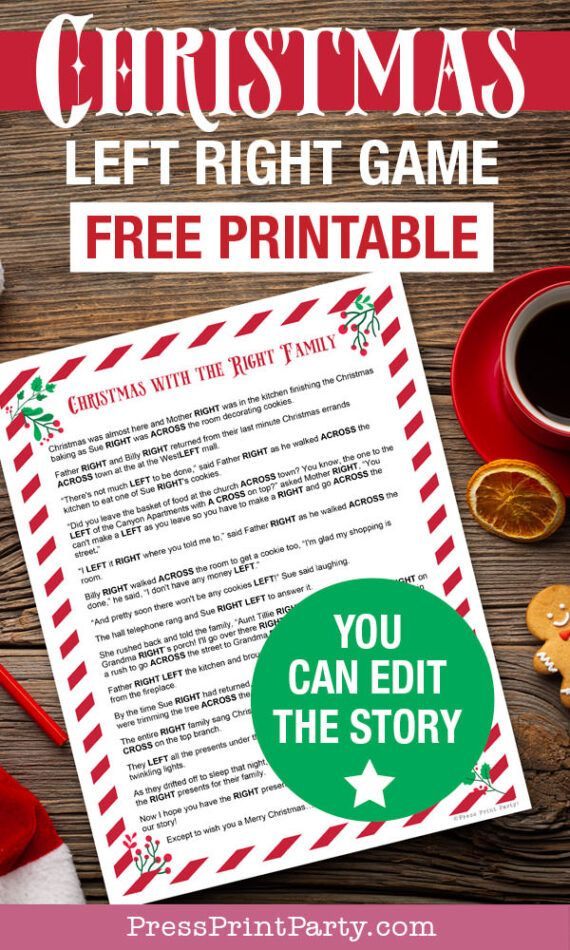 Printable Christmas Left Right Game Free