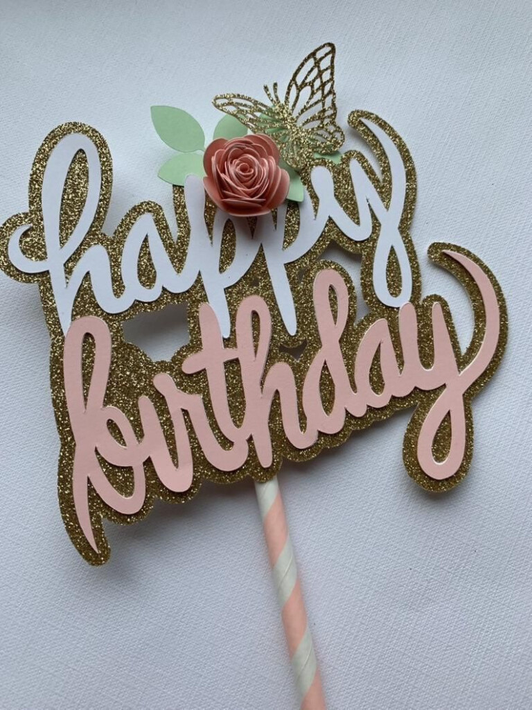 Printable Floral Free Printable Happy Birthday Cake Topper Printable 
