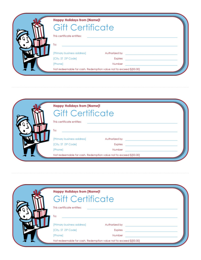 Printable Free Gift Certificate Template Pages Printable Templates