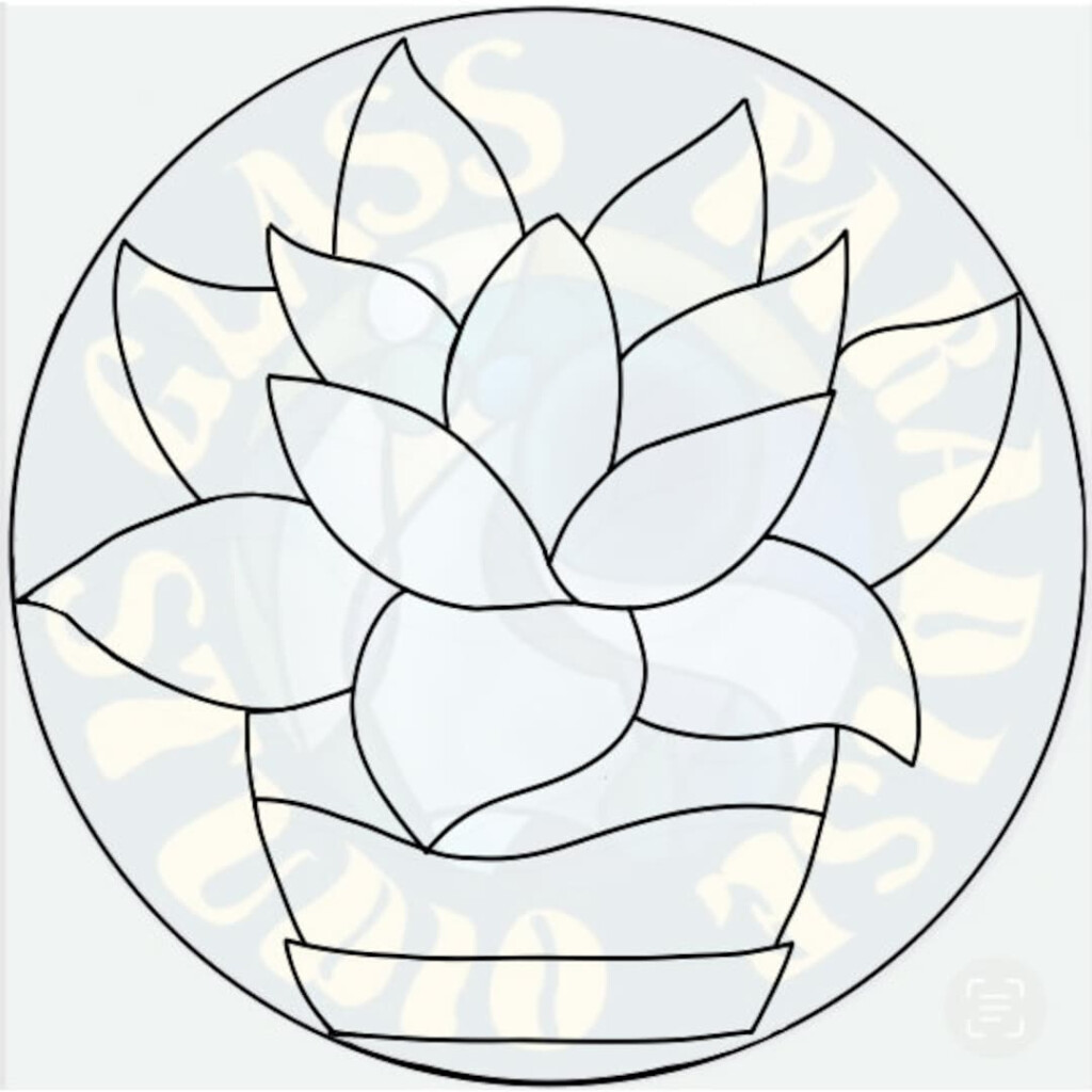 Printable Free Stained Glass Succulent Pattern Prntbl 