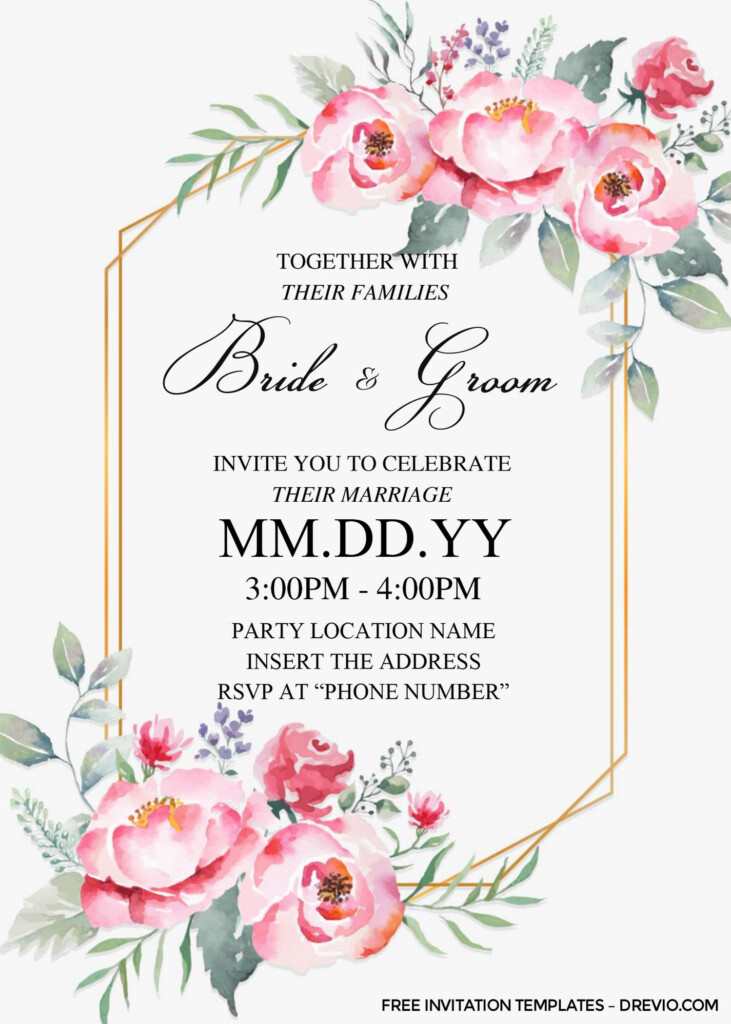 Printable Free Wedding Invitation Template For Word Printable Templates