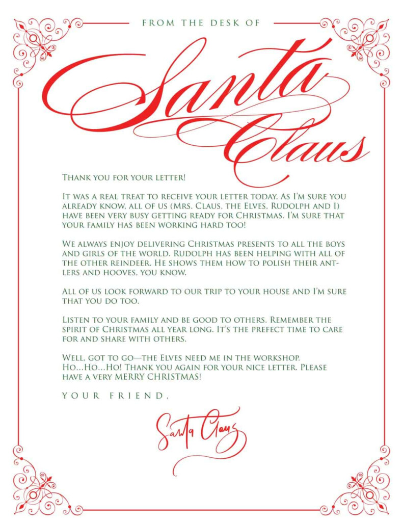 Printable Letters From Santa