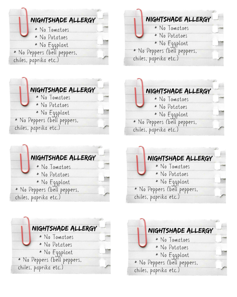 Printable Nightshade Allergy Cards Mama Likes To Cook