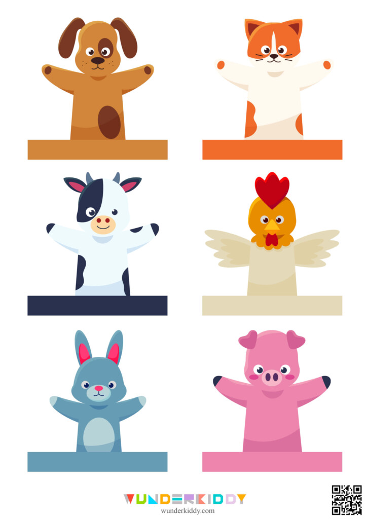 Printable Paper Finger Puppet Templates Animals