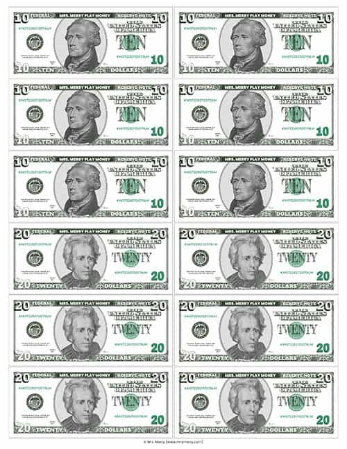 Printable Play Money For Kids Artofit