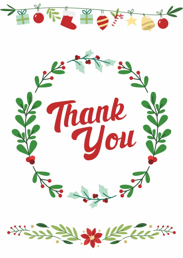 Printable Thank You Cards For Christmas