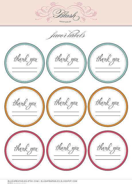 Printable Thank You Labels