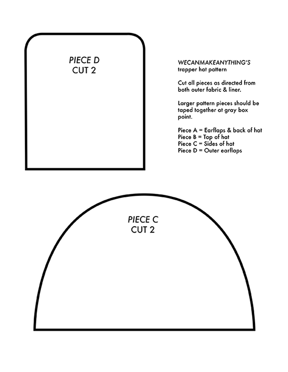 Printable Trapper Hat Pattern