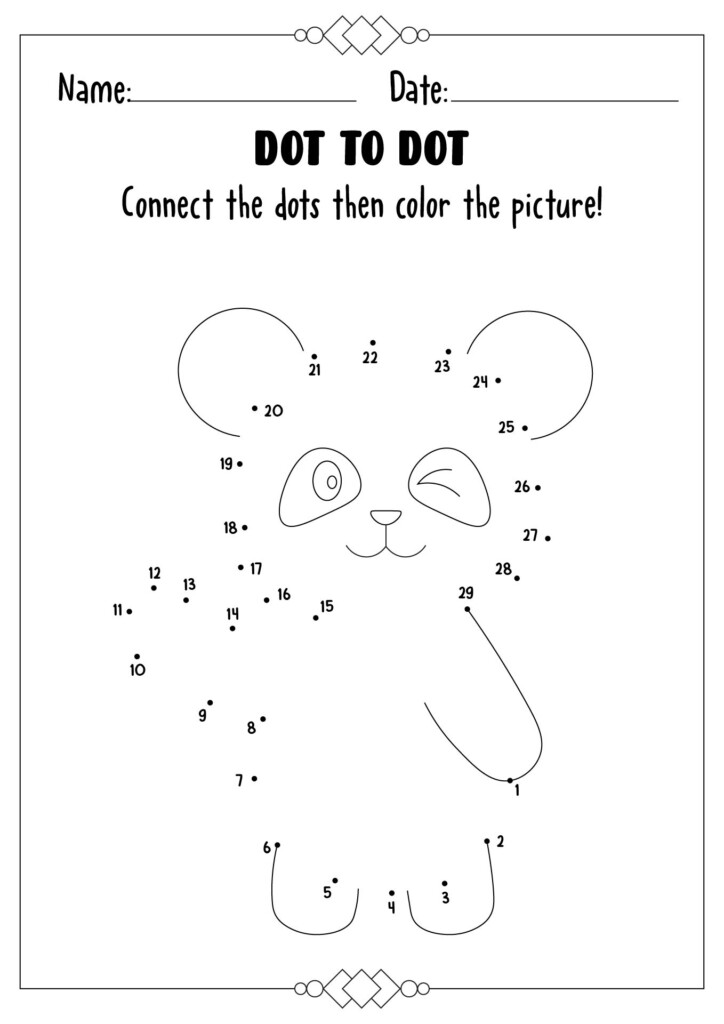 Printable Worksheet Dot To Dot Worksheet Bee Dot To Dot Numbers 1 10 