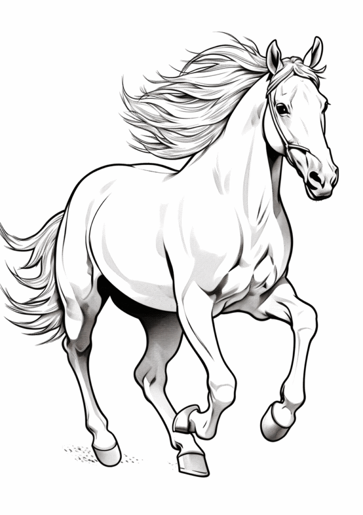 Realistic Horse Coloring Pages