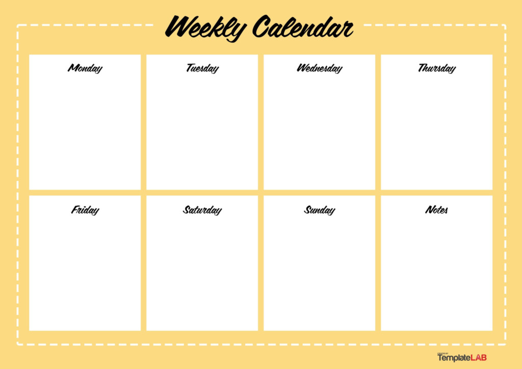 Seven Day Calendar Template Thomas S Quarles