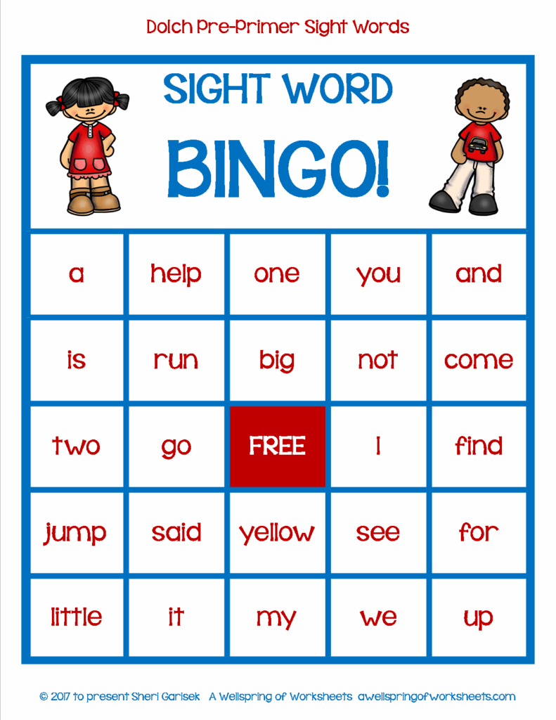 Sight Word Bingo Free Printable