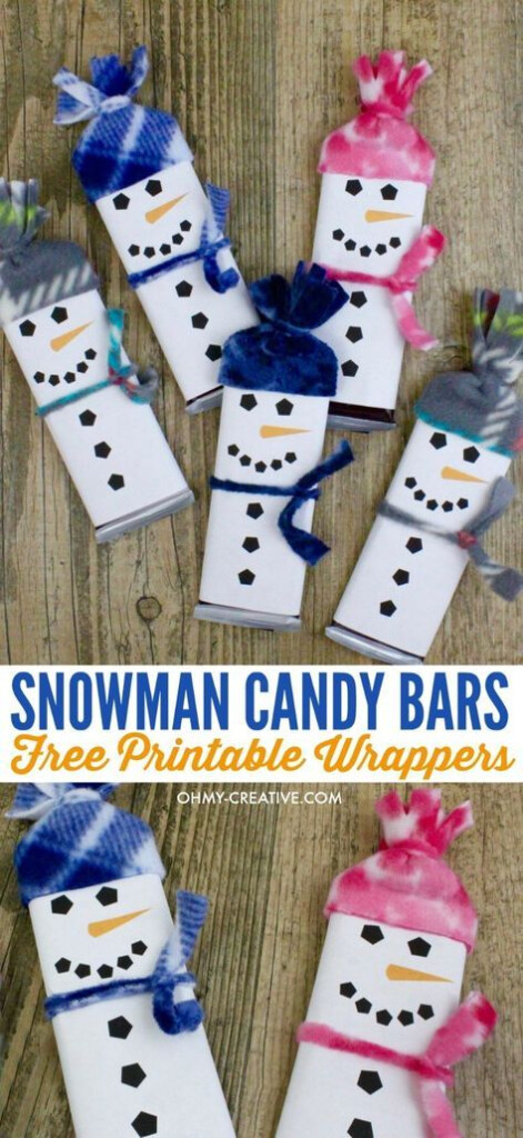 Snowman Free Printable Candy Bar Wrapper Template Oh My Creative 