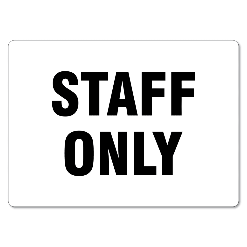 Staff Only Sign Printable Free