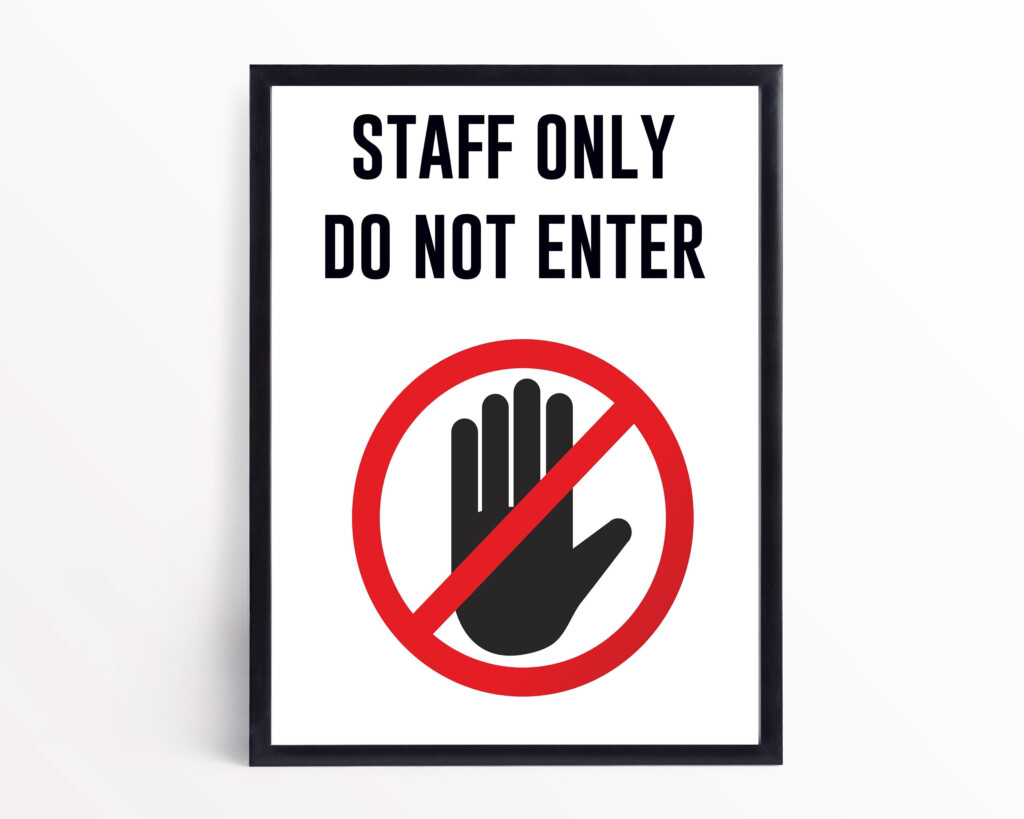 Staff Only Signs Printable