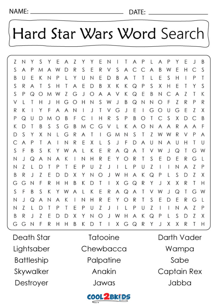 Star Wars Word Search Free Printable Printable Templates By Nora