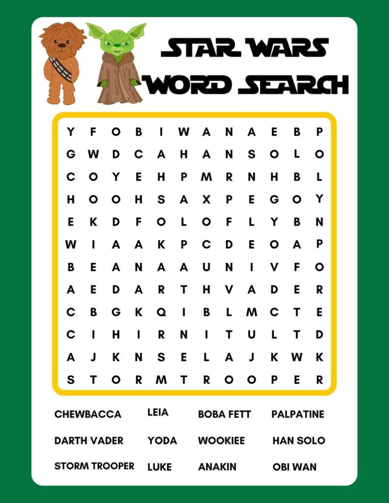 Star Wars Word Search Printable Instant Download PDF Etsy