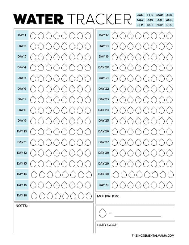 The Best 8 Free Monthly Water Tracker Printable PDFS Water Tracker 