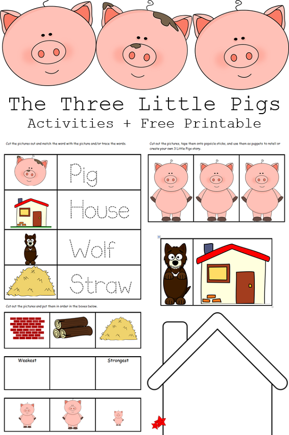 The Three Little Pigs Story Printable