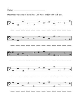 This Worksheet Will Help Students Review The Names Of The Bass Clef 