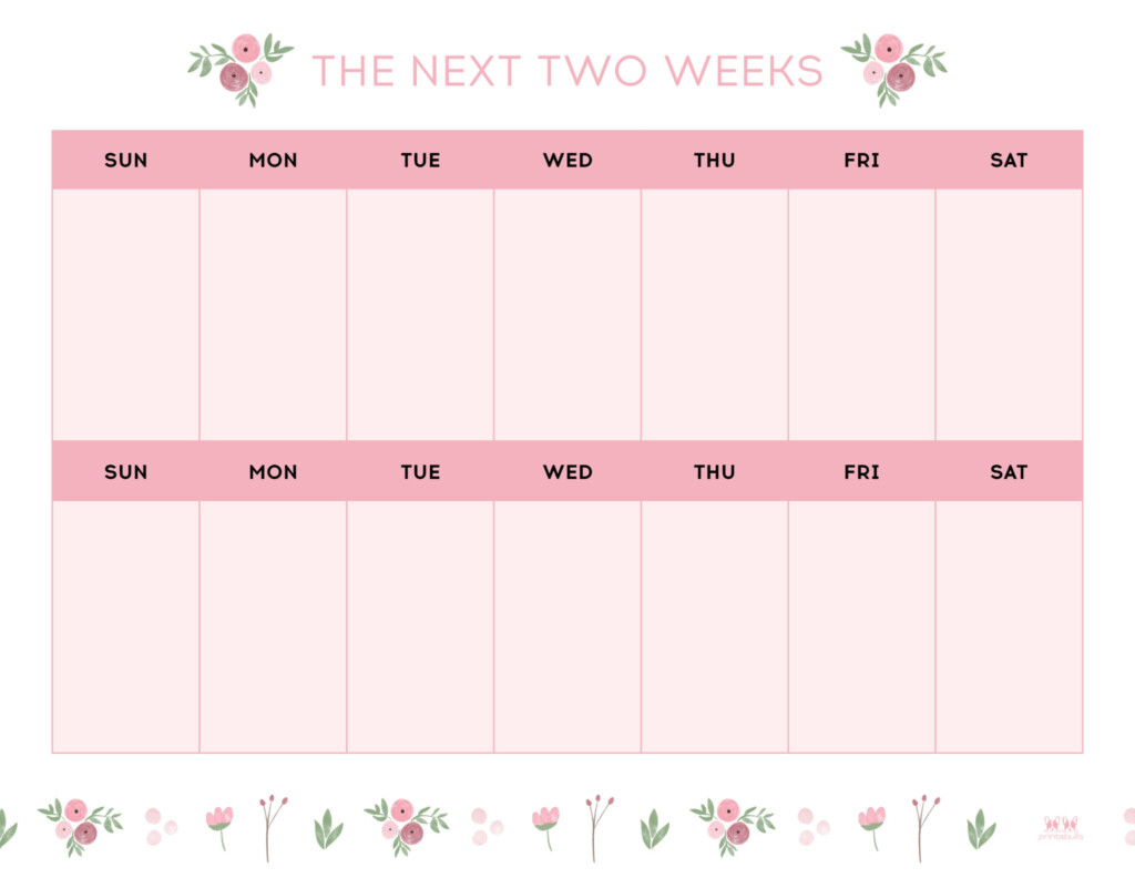 Two Week Calendar Template Printable Danita Brandea