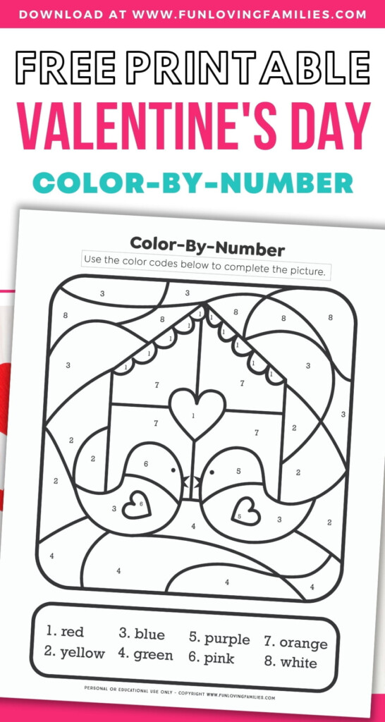 Valentine 39 s Day Color By Number Free Printable PDF Fun Loving Families