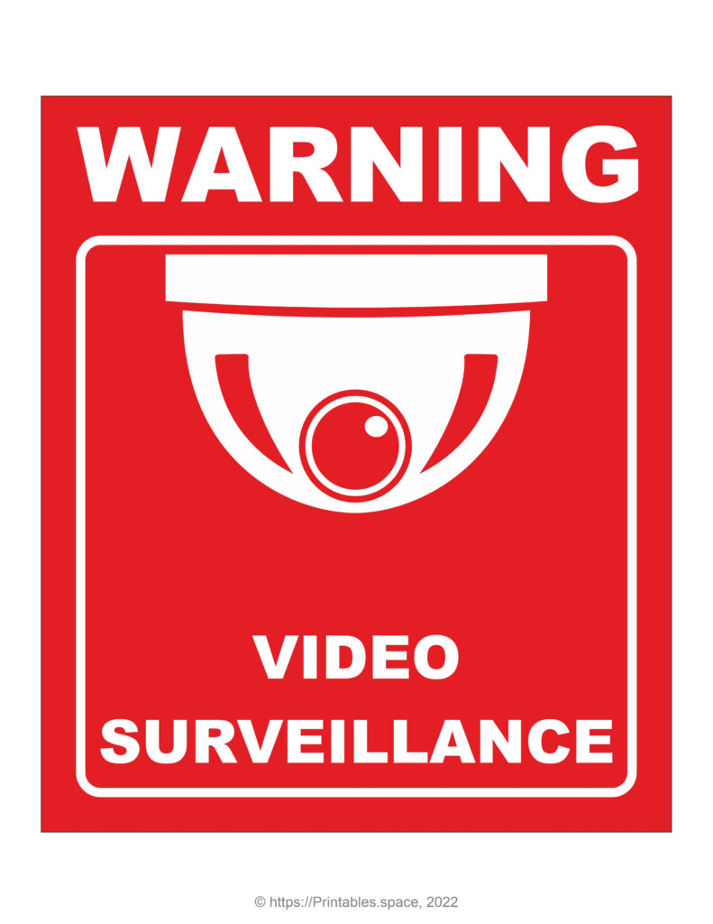 Warning Video Surveillance Sign Free Printables
