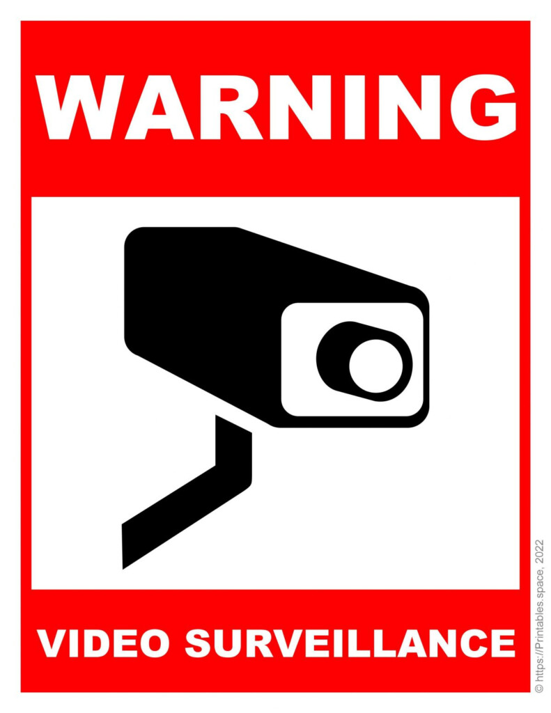 Warning Video Surveillance Sign Free Printables