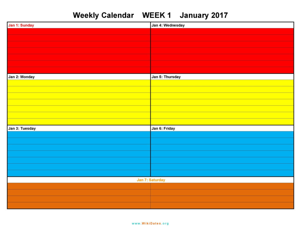 Weekly Printable Calendars Printable Free Templates